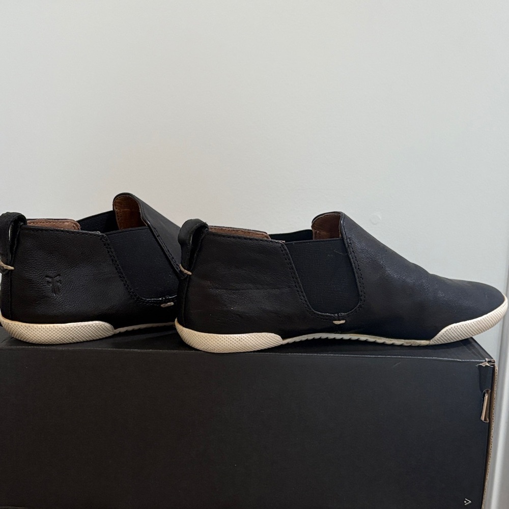 Frye Black Leather Ankle Booties